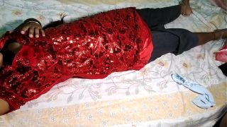 Xxx aunty pussy fucking with her lover with red dress on Video