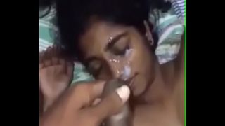 Cute step sister cumshot on face by brother Video