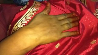 indian hot bhabhi in red sare waiting for her lover for fucking
