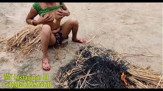 Nude bath of cute chubby Indian girl