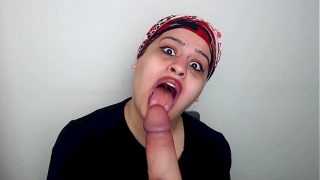 This INDIAN bitch loves to swallow a big, hard cock.Long tongue is amazing.